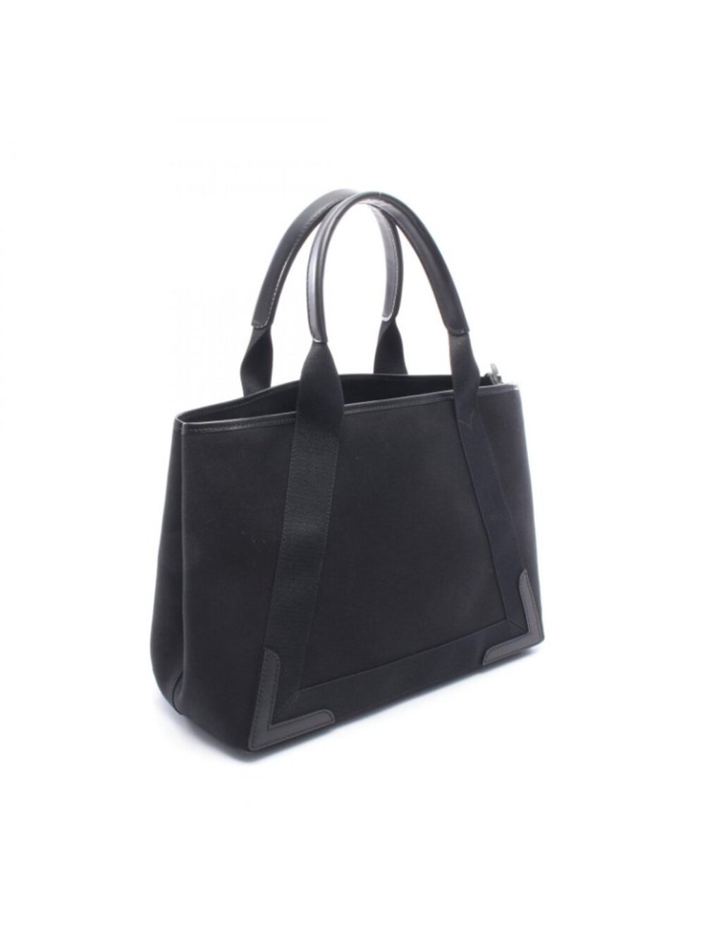 Balenciaga Tote Navy Cabas New M Black Canvas Leather - Picture 2 of 8